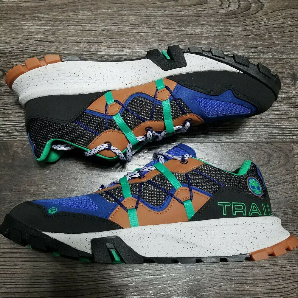 TIMBERLAND Garrison Trail Low‎ Hiking Shoes Mens 9 Wide Blue Green Black Brown